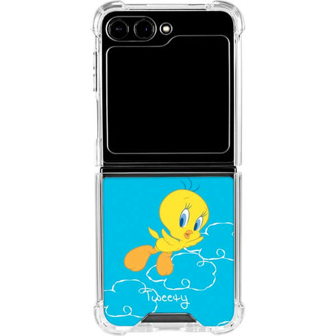 Looney Tunes Tweety Bird Flying Galaxy Z Flip6 Clear Case